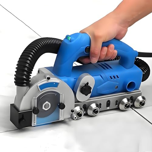 DNEPEI High-Power 1200W 9000RPM Tile Joint Opener and Grout Remover, with Diamond Blade for Precision Cleaning Between Ceramic Tiles, Bathroom and Kitchen Renovation Sawblade*5