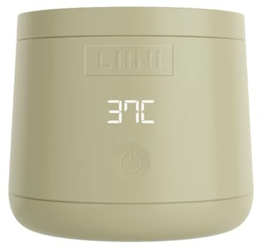 LIINI® 4.0 PRO Babyflaschenwärmer mit Akku, 75W, olive – IP66 staub- & strahlwassergeschützt, 4 Stufen 37/40/45/50°C, Akku 15.000 mAh, unterwegs & zuhause, USB-C Alu-Kabel 150 cm, BPA-frei, CE/RoHS