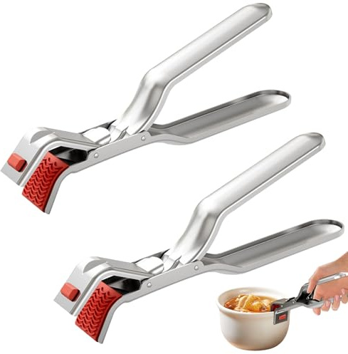 BaZuyunMd 2 Stücke Küchen Heizplattengreifer,Robuste Ofenzange aus Edelstahl mit Hitzebeständigem Griff,Geeignet für Backöfen, Backbleche, heiße Schüsseln usw
