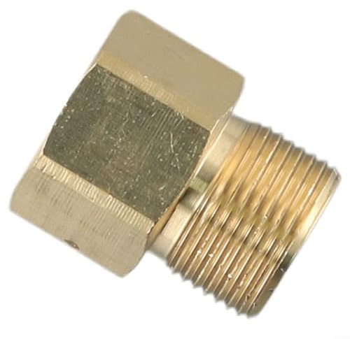 SiSinkal M22 15mm Male to M22-14mm Female Metric Brass Adapter, for Electric Pressure Washer Hose Connection, High Pressure 4500 PSI Connector