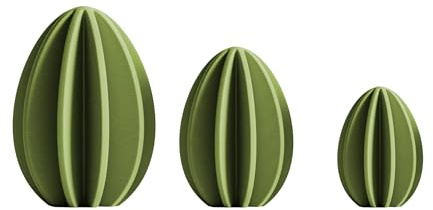 Shapes - Decorations Minimalistisches Ostereier Set – Deko Eier im Dreierset – Moderne Osterdeko für Wohnzimmer & Tisch – Zeitloses Design (Apfelgrün)