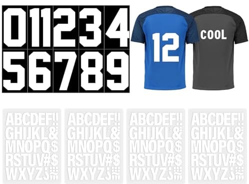 199 Pcs Iron On Letters and Numbers White for Clothing DIY | Iron on letters & numbers set, 2 alphabet A-Z + 8 0-9. White, washable, tear-proof. Perfect for T-shirts, jerseys & DIY.