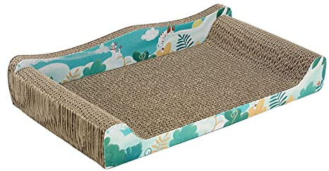 RoaQinFo Katzenkratzbett, Extra Großer Möbelschutz Aus Pappe, Katzenkratzbrett für Sofas Und Couches, Geeignet für Wohnungskatzen Und Kätzchen, Blau 50cmx27cmx9cm