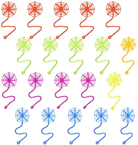 GWEOR 20 Stück Klatschhand Kinder Mitgebsel im Spinnennetz Design, Klebehand Glibberhand für Kindergeburtstag Gastgeschenke, Dehnbar Sticky Hands Party Mitbringsel Jungen Mädchen Spielzeug