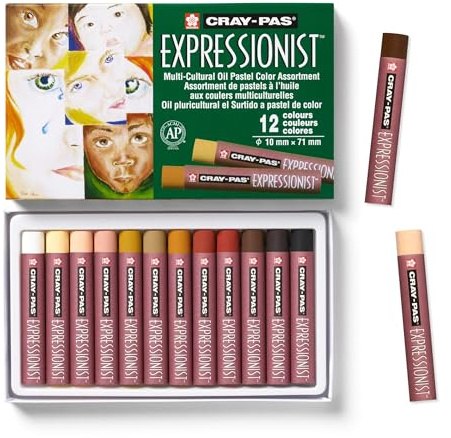 SAKURA Cray-Pas Expressionist Ölpastelle Set - 12 multikulturelle Farben - Extra feine Qualität für Künstler und Anfänger