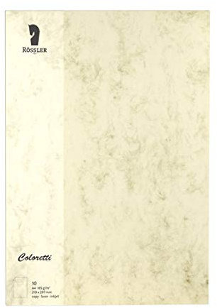 Rössler 220726506 - Coloretti Briefpapier, 165g/m², DIN A4, chamois marmora, 10 Blatt