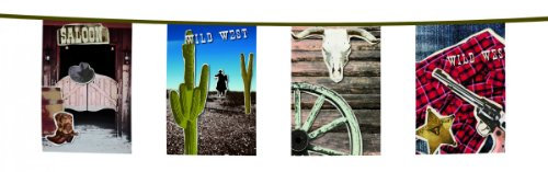 Boland 54300 BOL54300 Wimpelkette PVC Wild West, 10 m