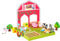 small foot 10531 Spielwelt aus Holz zum zusammenbauen, inkl. Holztierchen vom Bahnhof und Bäumen, Bauernhof bestehend aus Flacher Scheune und Garten