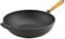 Carl Victor Wokpfanne Wok Gusseisenpfanne 30 cm ohne PFAS mit hellem Holzgriff