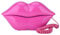 ASHATA Rosenrot Telefon Schnurtelefon, Interessantes Rosen-rotes Lippenplastiktelefon Schnurgebundenes Telefon,Festnetz Telefon Lippen Schnurtelefon