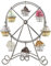 Bakaji Alzata Stand Porta Cupcake Muffin Forma Ruota Panoramica 8 Posti in Metallo Alzatina Porta Dolci Silver