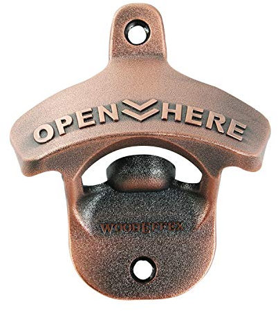 Timoston Ouvre-Bouteille Mural Open Here à Fixer au Mur, décapsuleur Mural dans la Cuisine, Le Bar, la Salle de Jeux, la Maison de Club, Le Garage ou Le Bateau - argenté