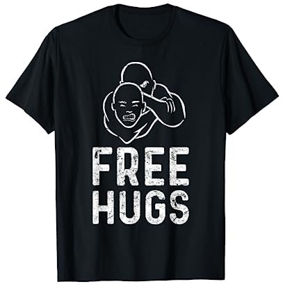Brazilian Jiu-Jitsu BJJ Geschenk Shirt - Free Hugs - Lustiges Brazilian Jiu-Jitsu BJJ T-Shirt für Männer, Damen, Kinder - Schwarz, S - Kurzarm, Crew-Ausschnitt, Vintage, Unisex, T-Shirt, SHIRT