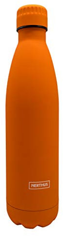 Nerthus Fih 607 Flasque Double Paroi en Acier Inoxydable Motif Orange Froid et Chaud 750 ML Bouchon Hermétique 18/8