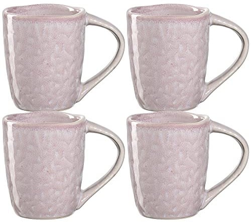 Leonardo Matera Espressotassen Set, 4 Stück, Mokka-Becher aus Steingut, spülmaschinengeeignete Espresso-Gläser, Keramik-Tassen, rosa 90 ml, 018577