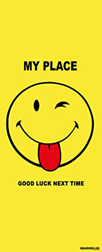 Brandsseller Badetuch 92x187 cm Smiley Strandtuch Handtuch Strandlaken - Gelb Good Luck
