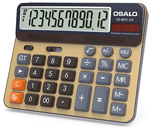 OSALO Tischrechner Gross großes Display große Tasten 12-stelliger Taschenrechner (OS-6815GN)
