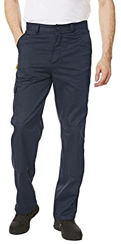 Iron Mountain IMPNT100 Workwear Mens Heavy Duty Multi Pocket Knee Pad Pocket Cargo Trousers, Navy, 38W/33L