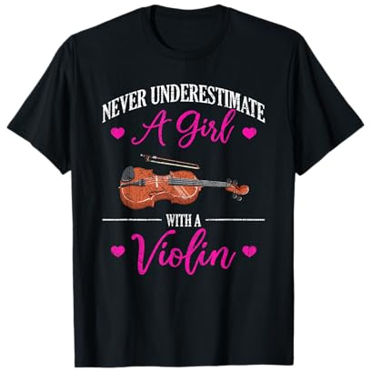 Violinista Regalo Per Donna Ragazza Bambina Musica Violino Maglietta
