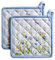 Maison d' Hermine Fleurs De Mai 2 Stück Topflappen 100% Baumwolle zum Grillen, Kochen, Backen, Mikrowelle, Grillen | Frühling/Sommer | Ostern (20cm x 20cm)