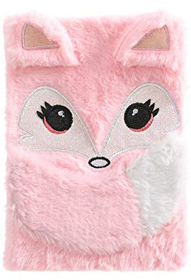 Dodheah Tagebuch Mädchen Einhorn Notizbuch für Mädchen aus Plüsch A5 Reise Tagebuch Schule Notizblock, Kinder Mädchen Festival Geburtstag Geschenk Rosas Fuchs