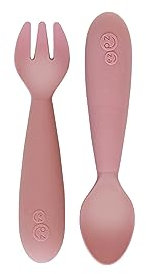 ezpz Mini Fork & Spoon - Pack cuillère et fourchette - Rose pâle - 12+ mois