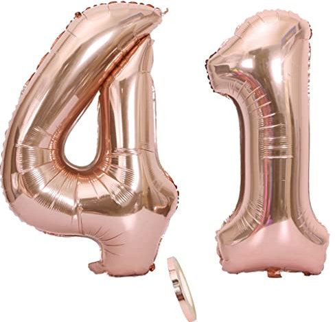 Luftballons Zahl 41 rosegold Nummer 41 Luftballon 41 Rosegold Folienballon 41. Geburtstag deko frauen, 32 Zoll Große Ballon Zahl 41 Riese Heliumfolie 41 jahre Geburtstag deko frau damen