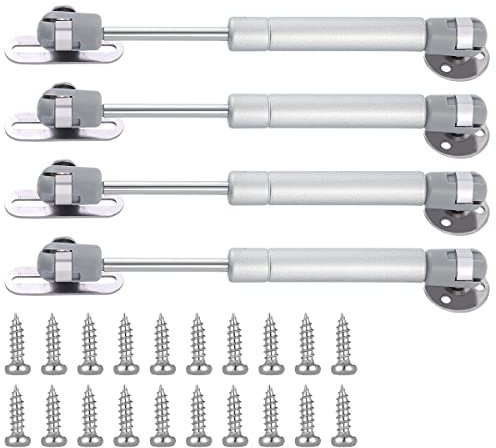 150N Hydraulische Stützscharniere, Hebeunterstützung, Softclose Deckel Unterstützung & Puffer Teleskop-Schranktür Kleber Kopf Gasfeder Unterstützen 15,2 cm Länge, 4 Stück