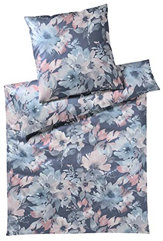 elegante Jersey Bettwäsche Bloom Denim