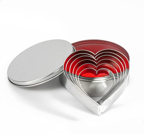 Kerafactum Backformen Backen Herz Form Kekse Plätzchen Herzform Ausstechformen Ausstecher Plätzchenformen Garnierausstecher Love Heart 6 Formen Teile für Kuchenteig Kuchenform & Aufbewahrungsdose