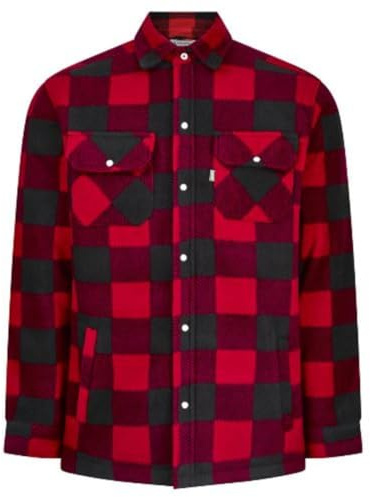 Champion Mens Kinross Fleece Padded Lumberjack Style Shirt Red L
