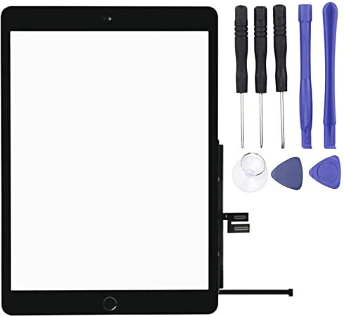 For iPad 7/8 7th Gen 2019 8th Gen 2020 Touch Screen Digitizer Replacement 10.2 A2197 A2198 A2200 A2270 A2428 A2429 A2430 Front Glass With Home Button & Tool Kit (Black)