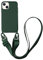CQUUKOI Compatible with iPhone X/XS,Crossbody Phone Case with Lanyard Cute Soft Silicone Case with Adjustable Shoulder Strap Shockproof Protector Compatible with Women Girls Dark Green