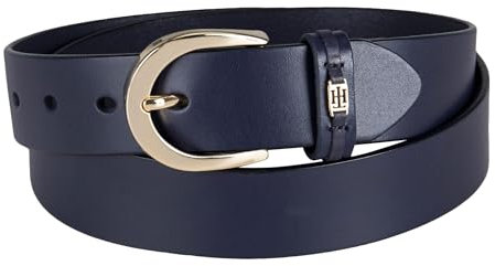 Tommy Hilfiger Damen Mode Ledergürtel für Jeans, Hosen und Kleider, Navy Casual, M