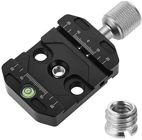Aupoko QR-50N Plate Compatible with Arca Swiss, 50mm Universal Quick Release Plate Aluminum Alloy Clamp Adapter, 1/4 to 3/8 Compatible with Arca Swiss Ball Head