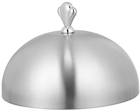 Yalych Basting Cover Cheese Melting Dome Stainless Steel Cloche Dome Plate and Food Serving Cover 26X26X12cm Dinner Plates (Size : 28X28X13.5cm)