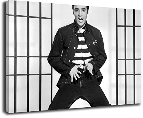 Leinwandbild Elvis Presley, Rock and Roll, Schwarz-Weiss, Klein bis XXL, Inneneinrichtung - Wohnzimmer - Wohnung, Dekoration