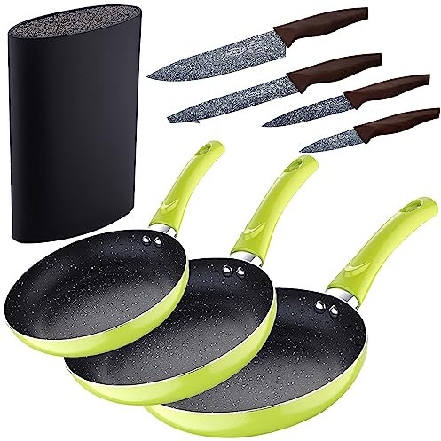 PACKUNG MIT 3 PFANNEN Ø20/24 UND 28 CMS + LA CROQUETERA-MEHRZWECKUTENSILIEN MIT 4 FORMEN MIT 20 AUFBEWAHRUNGSTABLETTEN