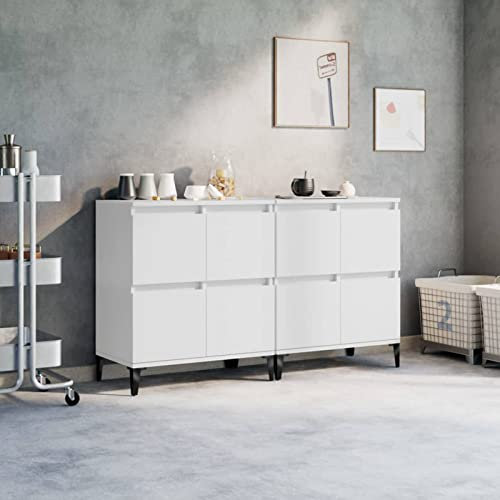ADWOA Sideboards 2 STK. Kommode Weiß TüRen Sideboard Flur Schmal Eckkommode 60x35x70 cm Holzwerkstoff