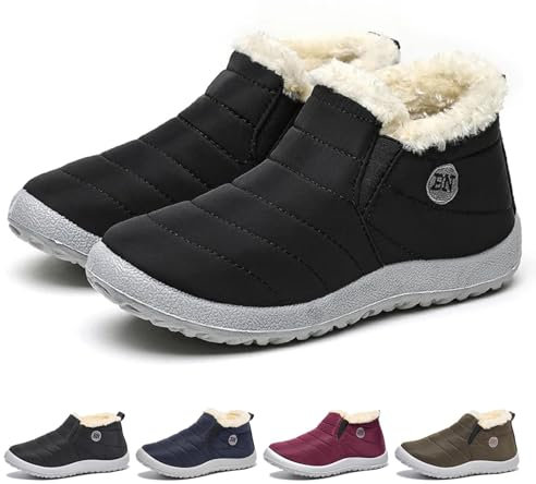 Argumub Vyral Wasserdichte Winterstiefel Für Damen Mit Fell Gefüttert Rutschfest Für Schnee Warme Outdoor-Stiefel (Black, Erwachsene, Damen, 45, Numerisch, EU Schuhgrößensystem, M)