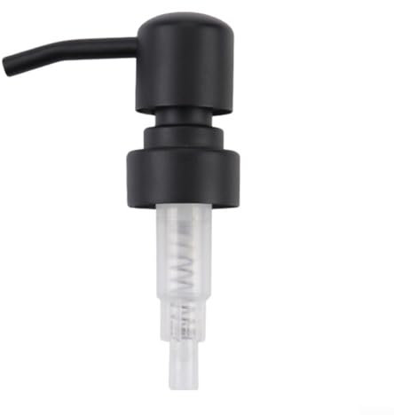 Edelstahl-Pumpenkopf, Seifen- und Lotionspenderpumpe, 28/400 Gewinde Presskopf, Seifenspender-Pumpenkopf-Ersatzteil, Schwarz