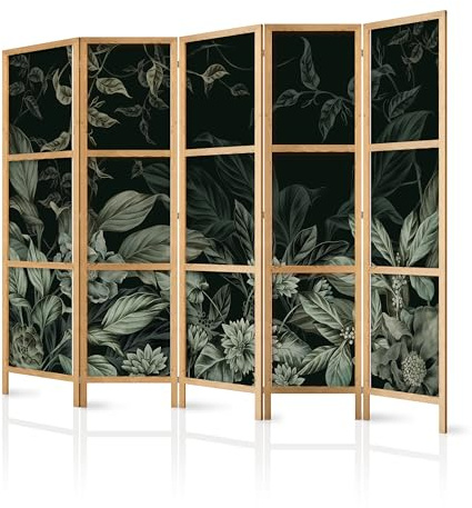 murando - Paravent Raumteiler Holz Abstrakt, 225x172 cm, 5-teilig, modern | Mobiler Sichtschutz, sofort einsatzbereit, Holzrahmen, ideal fürs Wohnzimmer oder Büro, geruchsneutral, lichtbeständig