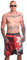Yakuza Herren Ghost Allover Badeshorts, Bunt, 3XL