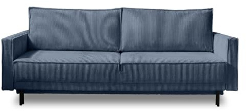 Lisa Design Charlie – 3-Sitzer Sofa mit Schlaffunktion und Bettkasten – aus Cord Marineblau