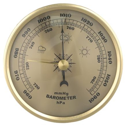 Sileduove Wetterstation analog aus Edelstahl mit Barometer, Thermometer und Hygrometer