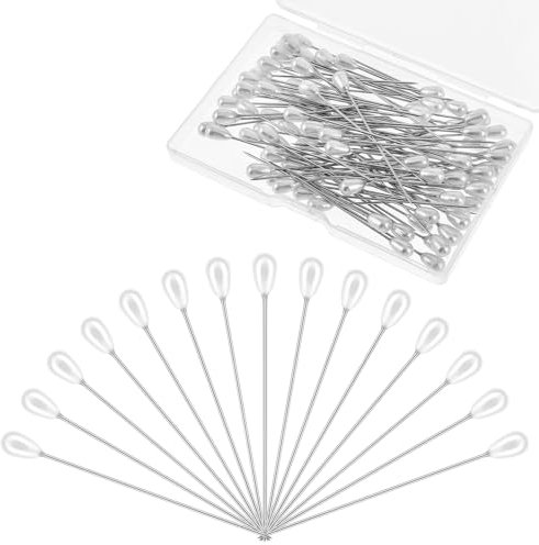 100 Stück Nähnadeln Stecknadeln mit Kopf Lang Gerade Quiltnadeln Schneiderin Pins für Schneiderschmuck Nähen Säumen Craft DIY Dekoration Nähprojekte Kunsthandwerk