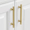 9BUILD 10 Pack 128mm Brushed Gold Kitchen Cupboard Handles - Drawer & Door Handles - Zinc Alloy Gold Finish