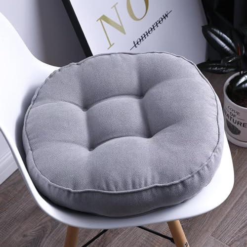 Bettschlange 2er Set Stuhlkissen, Sitzkissen Boden für Indoor und Outdoor, Waschbare Stuhlauflage für Bank und Stuhl, Bodenkissen für Zuhause Büro Küche Esszimmer,Hellgrau,Rund, 40x40cm