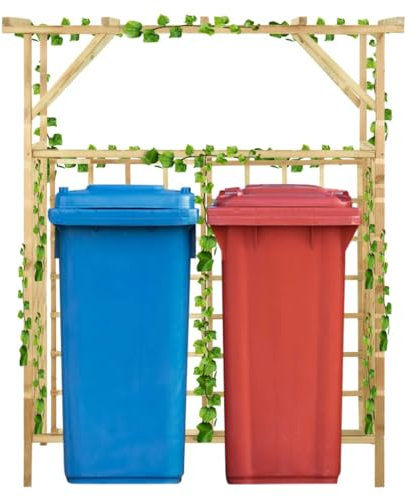 Pergola de jardin pour poubelles doubles Bois de pin imprégné,Maison & jardin,Pelouses & jardins,Vie en extérieur,Structures extérieures,Arches, treillages & pergolas de jardin,Brun,33.07 LB,316063