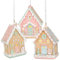 Logbuch-Verlag 3 Weihnachten Häuser Anhänger Lebkuchenhaus Weihnachtsanhänger Lebkuchenhaus Mint rosa Pastell Weihnachtsbaumschmuck 6 x 10 cm